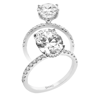 Oval Engagement Ring Setting for 3 CT Center in 14K Gold, 18K Gold or Platinum