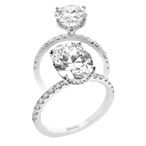 Oval Engagement Ring Setting for 3 CT Center in 14K Gold, 18K Gold or Platinum