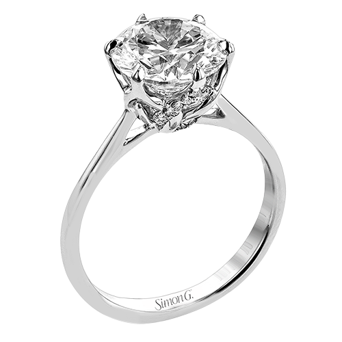 Round Diamond Engagement Ring in 14K Gold, 18K Gold and Platinum