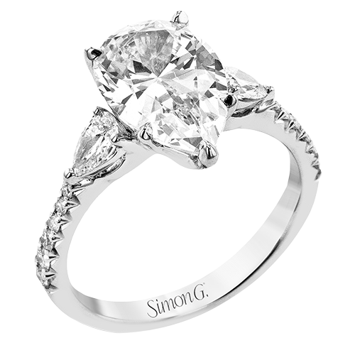 1/3 CTW Pear Diamond Engagement Ring in 14K Gold, 18K Gold & Platinum