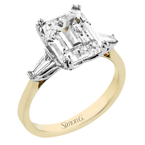 1/4 CTW Emerald Cut Engagement Ring in 14K Gold, 18K Gold & Platinum
