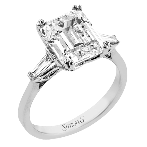 1/4 CTW Emerald Cut Engagement Ring in 14K Gold, 18K Gold & Platinum