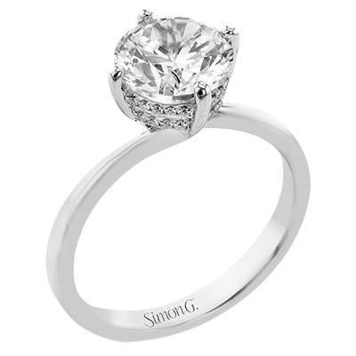 1/12 CTW Round Diamond Engagement Ring in 14K Gold, 18K Gold & Platinum