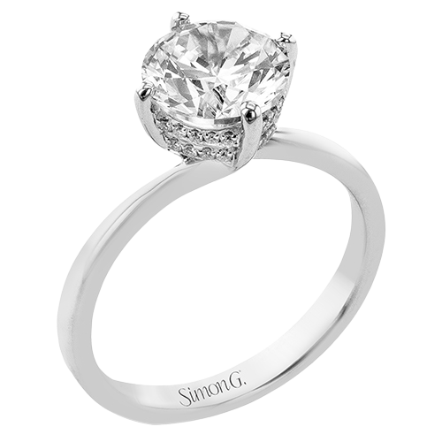 1/12 CTW Round Diamond Engagement Ring in 14K Gold, 18K Gold & Platinum