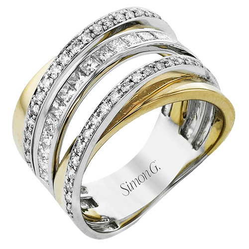 Two-Tone Gold Right Hand Fashion Ring in 14K Gold & 18K Gold