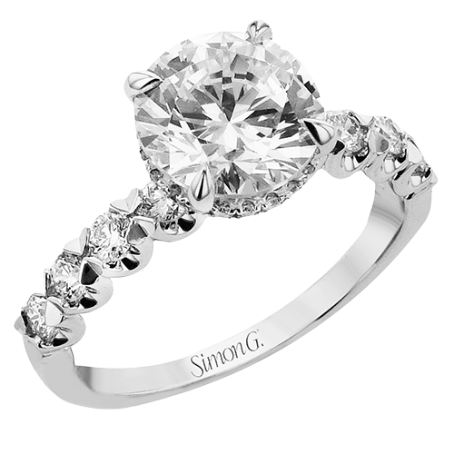 1/2 CTW Round Diamond Engagement Ring Set in 14K Gold & 18K Gold