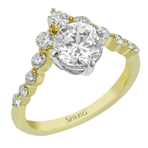 5/8 CTW Round Diamond Two-Tone Engagement Ring in 14K Gold & 18K Gold