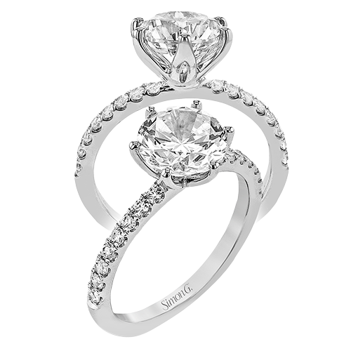 1/4 CTW Round Diamond Engagement Ring Set in 14K Gold & 18K Gold