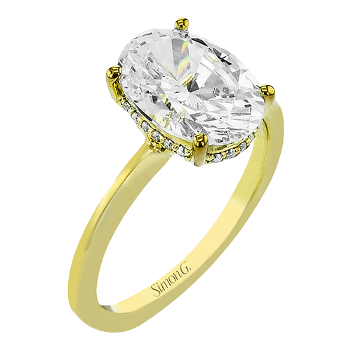 1/10 CTW Oval Diamond Engagement Ring in 14K Gold & 18K Gold