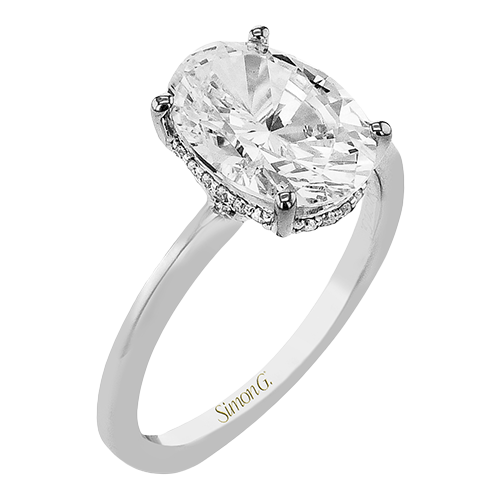 1/10 CTW Oval Diamond Engagement Ring in 14K Gold & 18K Gold