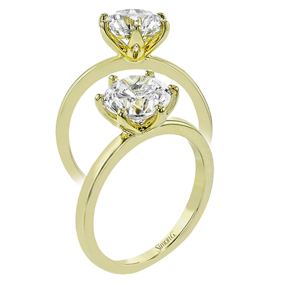 Round Engagement Ring Setting in 14K Gold & 18K Gold