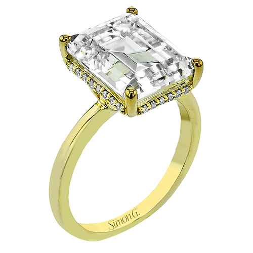 1/8 CTW Emerald Cut Engagement Ring in 14K Gold & 18K Gold