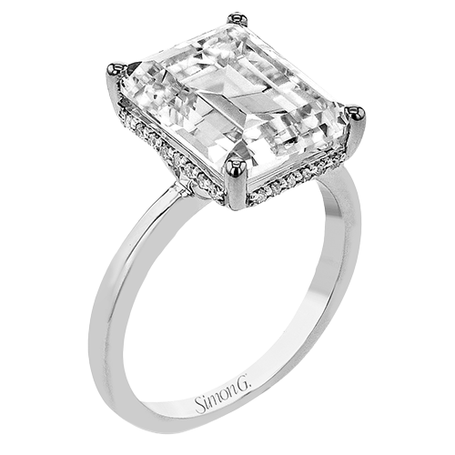 1/8 CTW Emerald Cut Engagement Ring in 14K Gold & 18K Gold