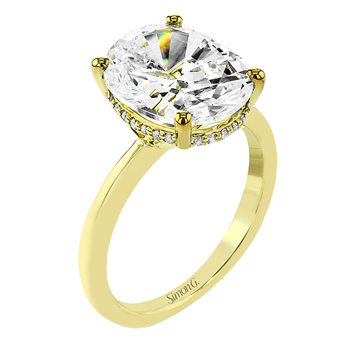 1/8 CTW Oval Diamond Engagement Ring in 14K Gold, 18K Gold & Platinum