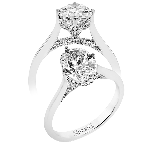 1/8 CTW Round Diamond Engagement Ring Set in 14K Gold, 18K Gold & Platinum