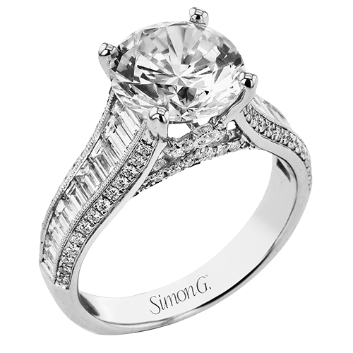 1/100 CTW Round Diamond Engagement Ring in 14K Gold, 18K Gold & Platinum