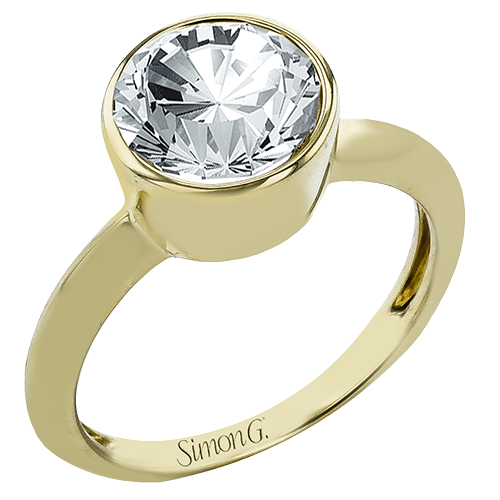Round Diamond Engagement Ring in 14K Gold & 18K Gold