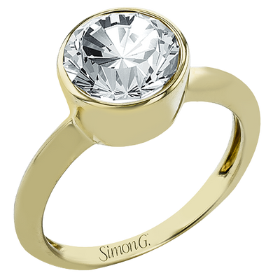 Round Diamond Engagement Ring in 14K Gold & 18K Gold