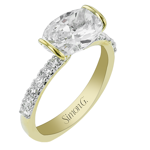 1/3 CTW Oval Diamond Semi-Mount Engagement Ring in 14K Gold & 18K Gold