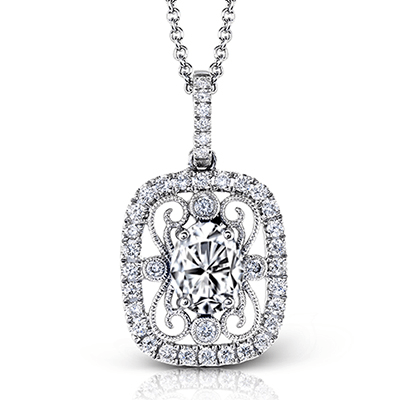 Oval Diamond Color Pendant in 14K Gold & 18K Gold