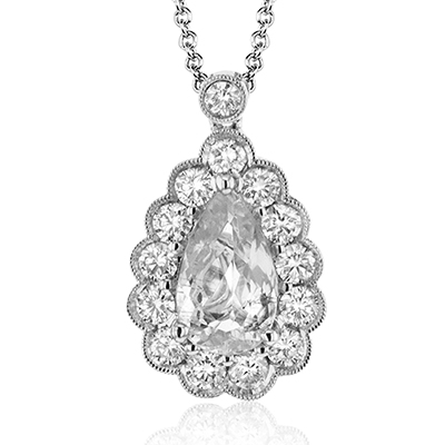 Pear Shape Diamond Color Pendant in 14K Gold & 18K Gold