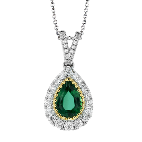 Pear Shape Color Pendant in 14K Gold & 18K Gold