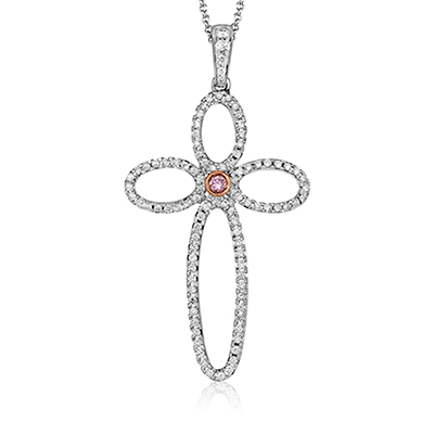 Diamond Cross Pendant in 14K Gold & 18K Gold