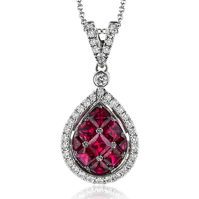 Color Pendant Necklace in 14K Gold And 18K Gold