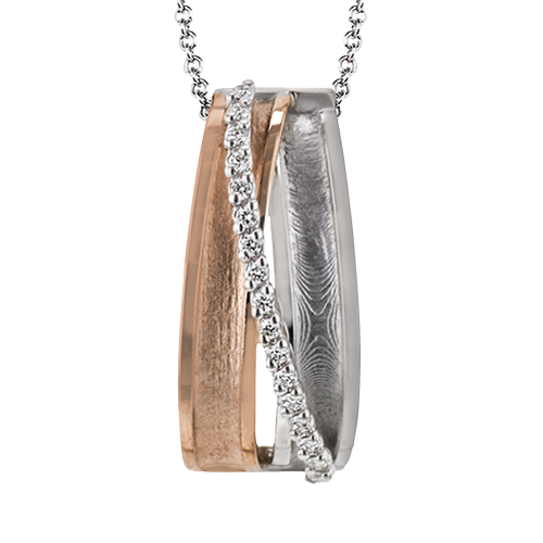 Two-Tone Diamond Pendant in 14K Gold & 18K Gold