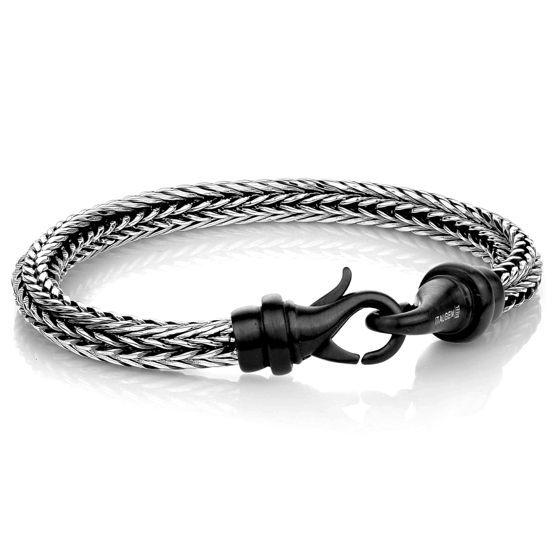 Matte Black Byzantine Stainless Steel 8.5" Bracelet with IP Clasp
