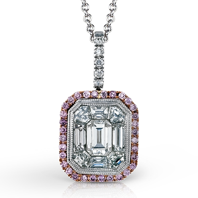 Emerald Cut Pendant in 14K Gold & 18K Gold