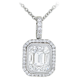 Emerald Cut Pendant in 14K Gold & 18K Gold
