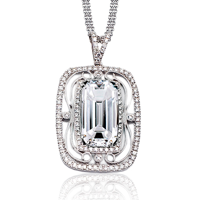 Emerald Cut Color Pendant in 14K Gold & 18K Gold