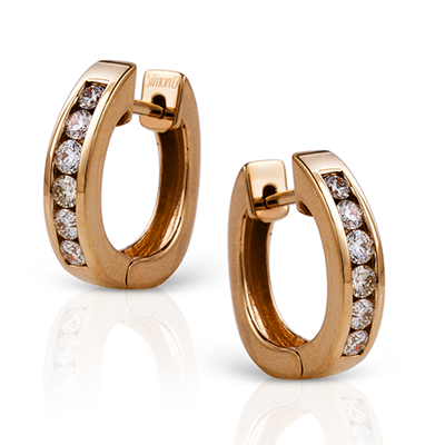 Hoop Earring in 14k Gold with Diamonds