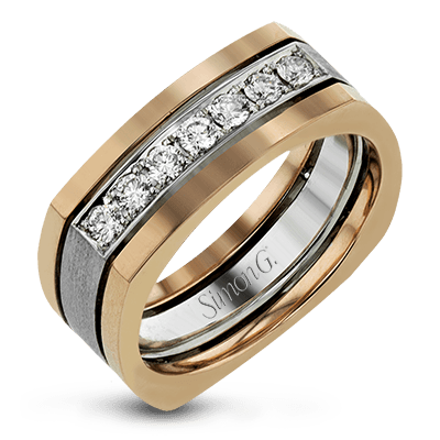 Men Ring in 14k Gold with Diamonds