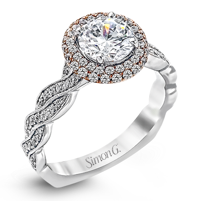 Engagement Ring in 18k Gold with Diamonds