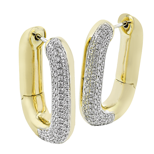 Hoop Earring in 18k Gold with Diamonds