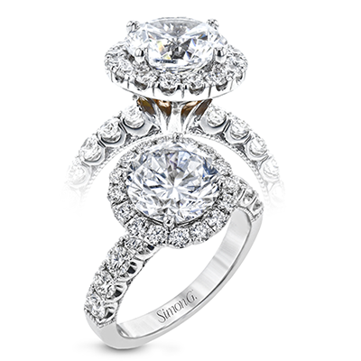 Engagement Ring in 18k Gold with Diamonds