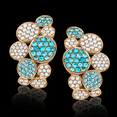 Color Earring in 18k Gold with Diamonds