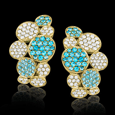 Color Earring in 18k Gold with Diamonds