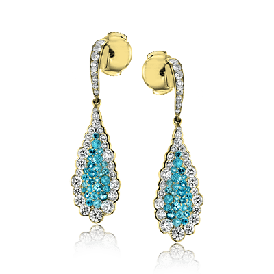 Color Earring in 18k Gold with Diamonds