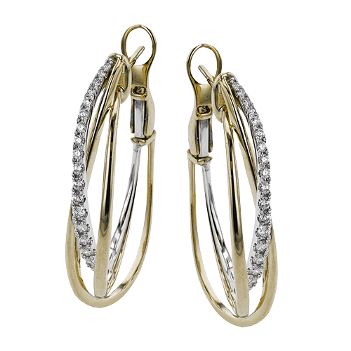 Hoop Earring in 18k Gold with Diamonds