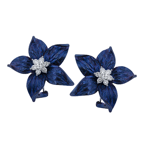 Color Earring in 18k Gold with Diamonds