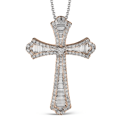 Cross Pendant in 18k Gold with Diamonds