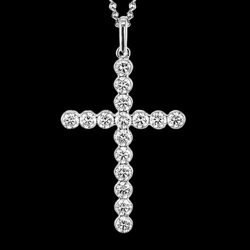 Cross Pendant in 18k Gold with Diamonds