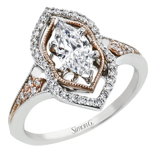 Engagement Ring in 18k Gold with Diamonds