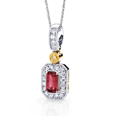 Color Pendant in 18k Gold with Diamonds