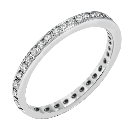 Wedding Band in 18k Gold with Diamonds