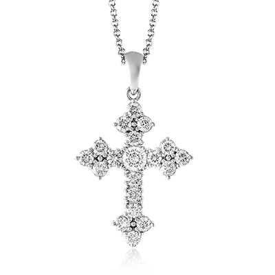 Cross Pendant in 18k Gold with Diamonds