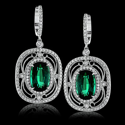 Color Earring in 18k Gold with Diamonds